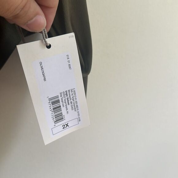 NWT A New Day Olive Green Ruched Long Sleeve Bodysuit Size 2X - Picture 9 of 11